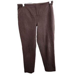 Woman With Control Womens Crop Pants Small Petite Brown Slimming Shaping Casual